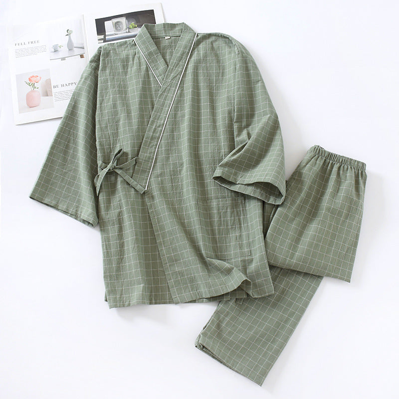 Checked Summer Japanese Sleepwear Set