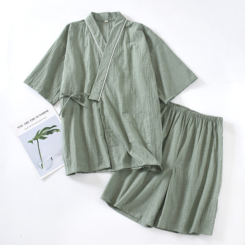 Kimono Cotton Sleepwear Male, Yukata Kimono Men Pajamas