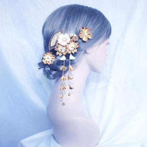 Golden Sakura Hair Accessories Set