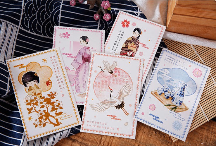 Japanese Flower Idioms Postcards Set