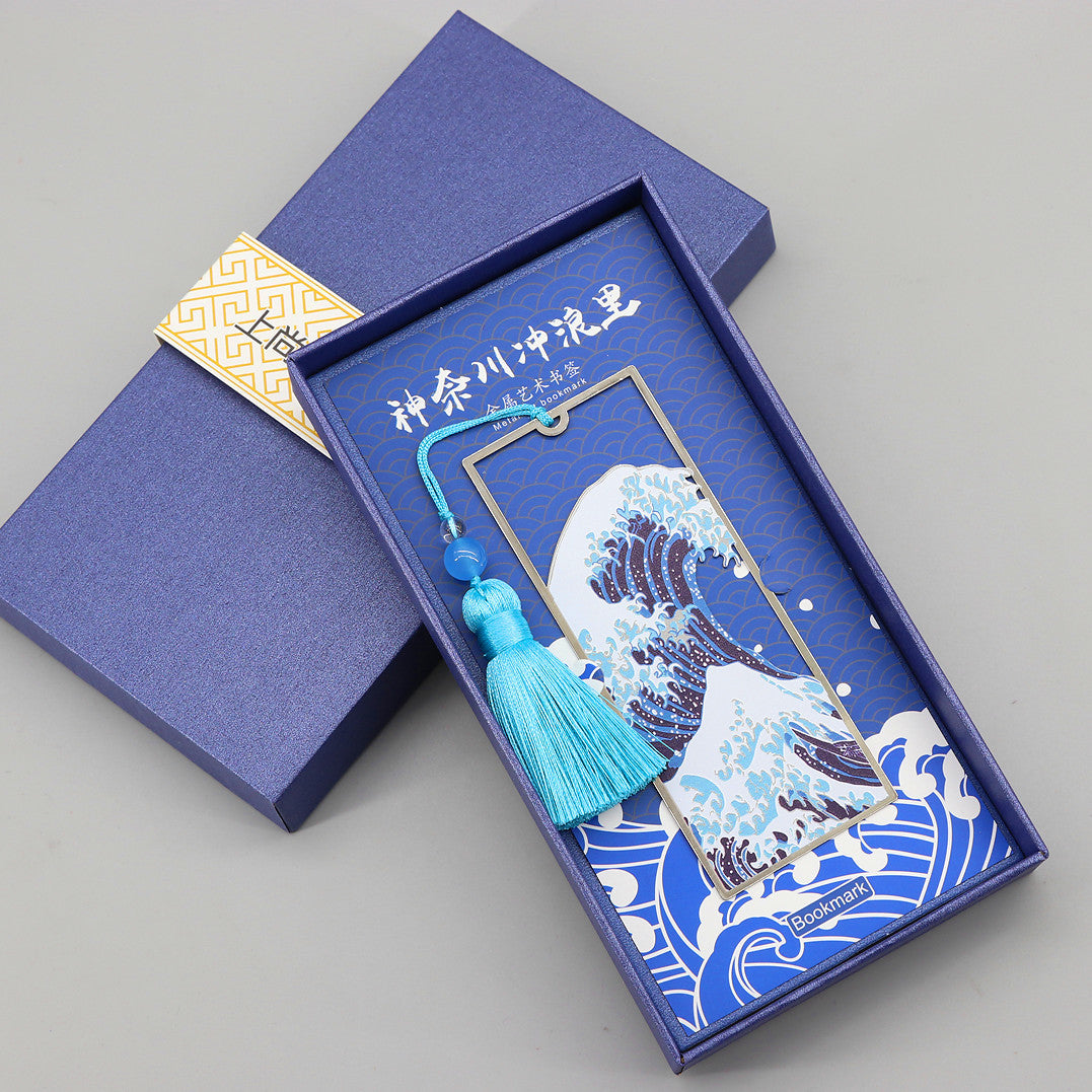 Great Wave Kanagawa Ukiyo-e Metal Bookmark