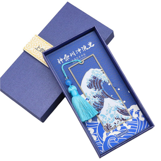 Great Wave Kanagawa Ukiyo-e Metal Bookmark