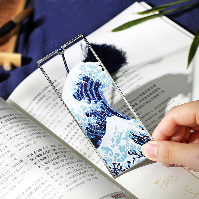 Great Wave Kanagawa Ukiyo-e Metal Bookmark