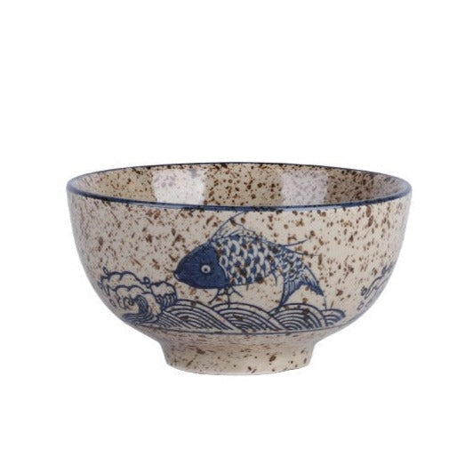 Koi Fish Ceramic Rice Bowl
