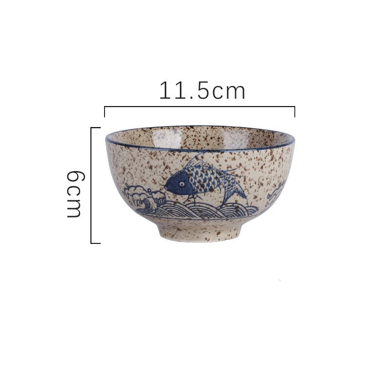 Koi Fish Ceramic Rice Bowl