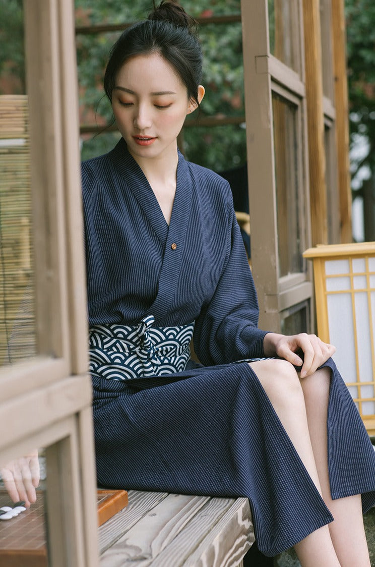 Seigaiha Obi Yukata Kimono Robe