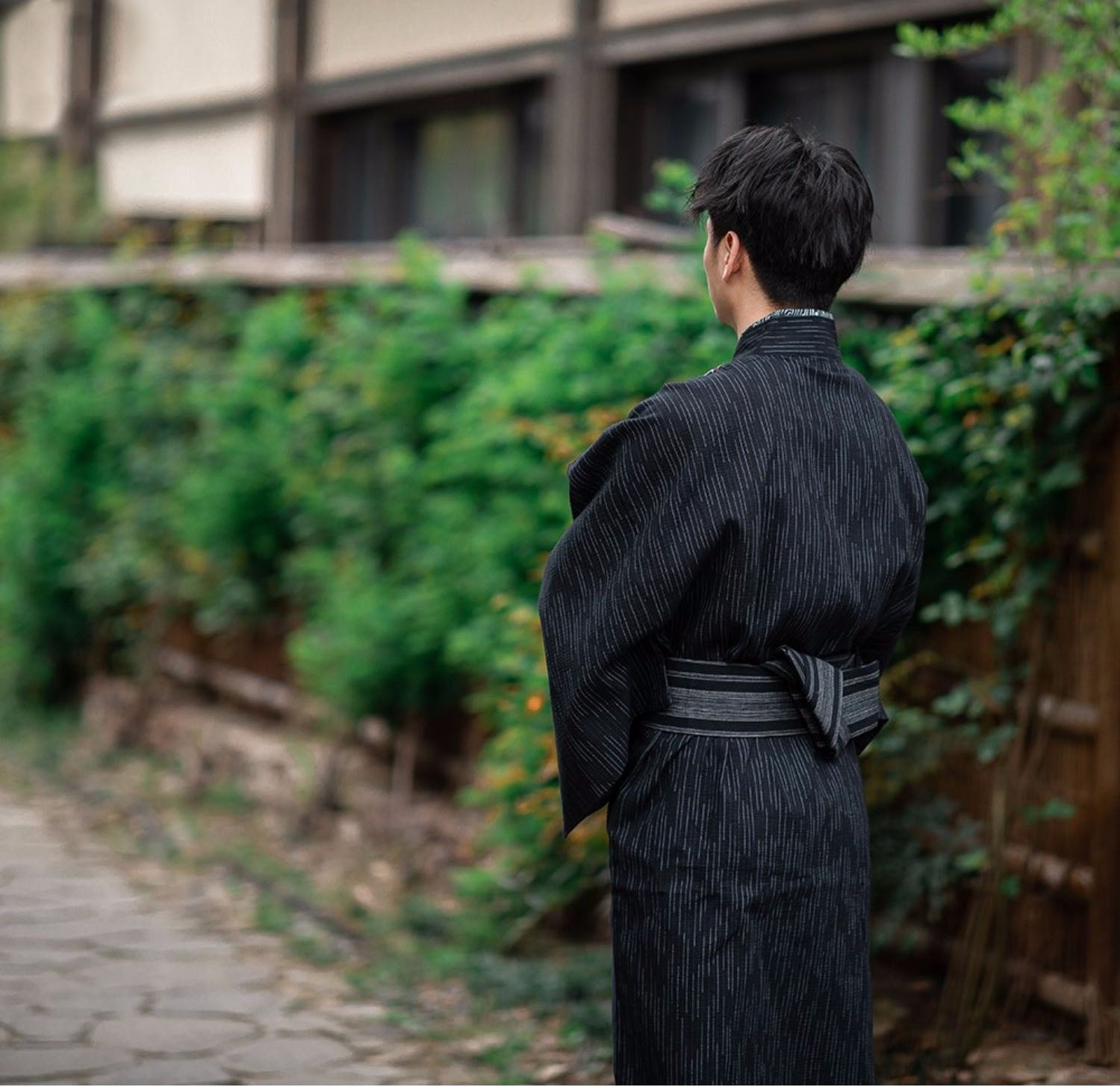 Japanese Yukata big wave design for men summer kimono cloth