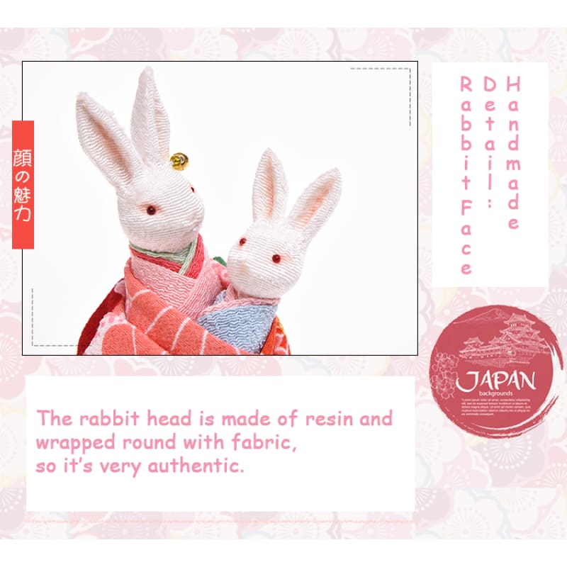 Oyako Kimono Rabbit Music Doll
