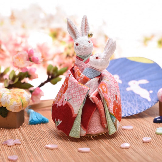 Oyako Kimono Rabbit Music Doll