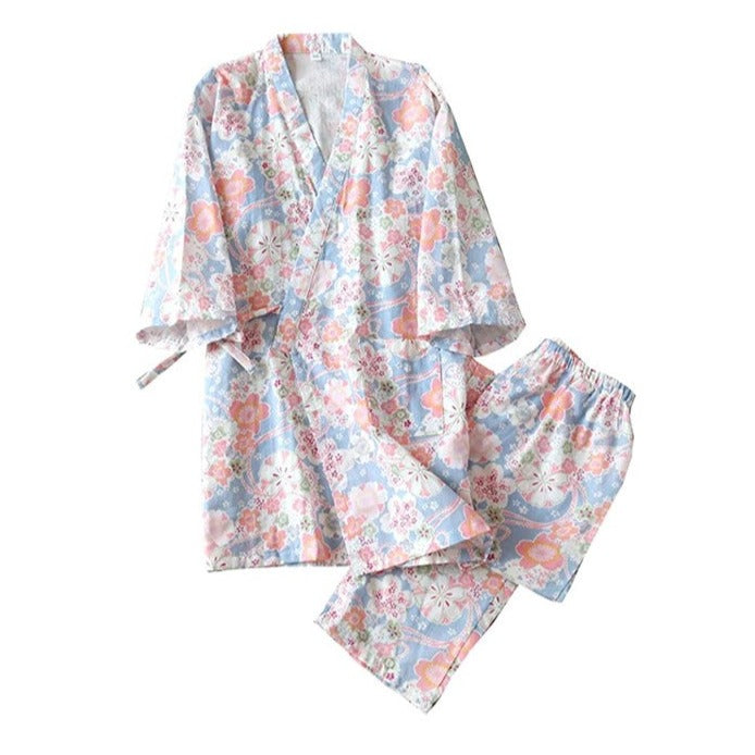 Pink Blossom Japanese Pajamas Set | Seigaiha-Ya – Seigaihaya