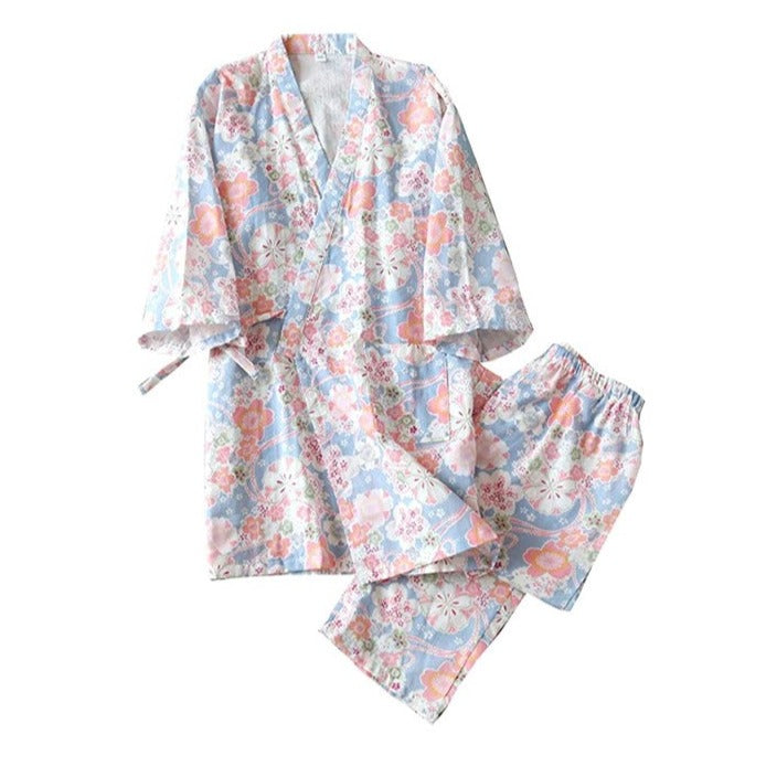 Pink Blossom Japanese Pajamas Set