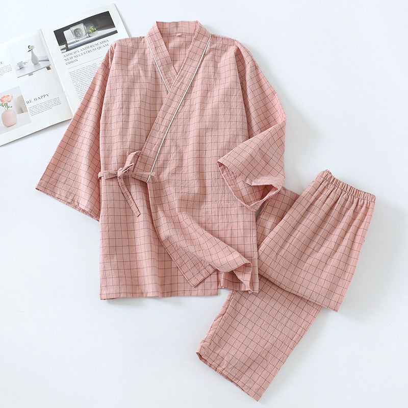 Checked Summer Japanese Sleepwear Set