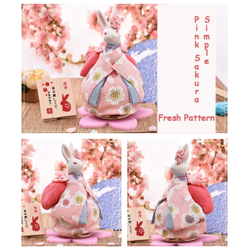 Pink Kimono Rabbit Music Doll