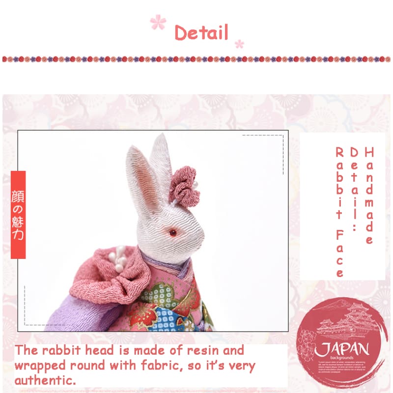 Pink Kimono Rabbit Music Doll