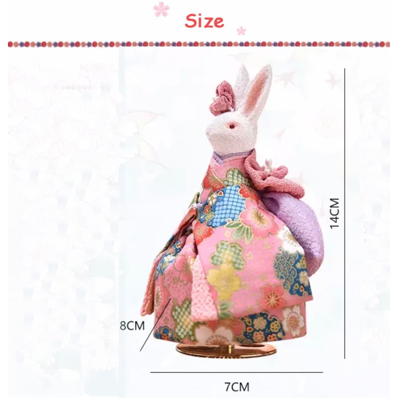 Pink Kimono Rabbit Music Doll