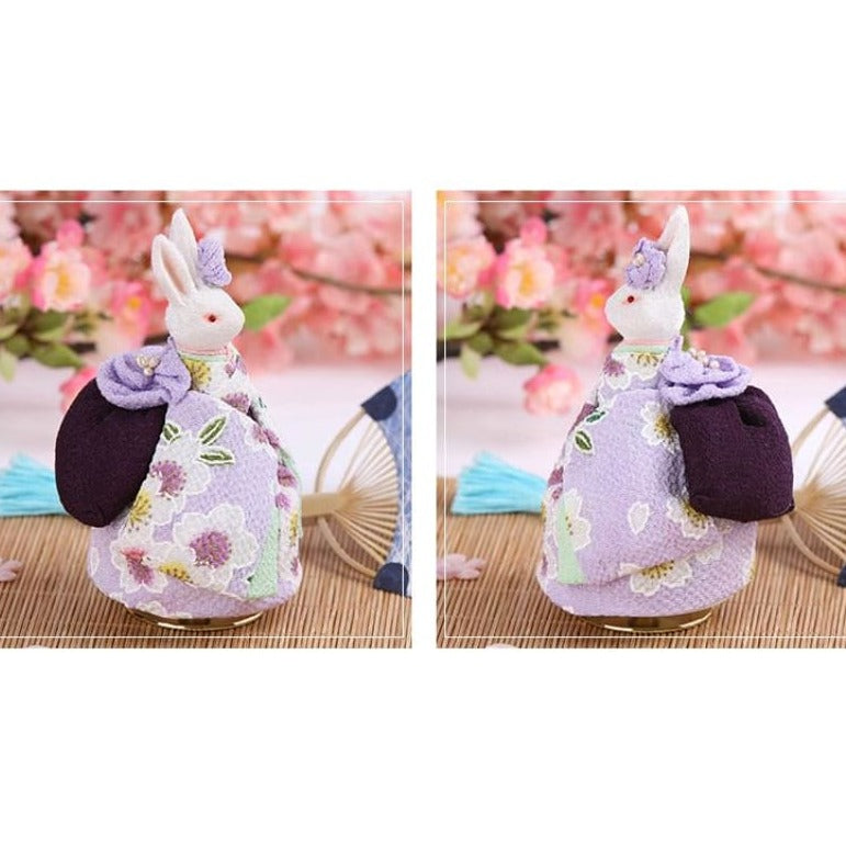 Purple Kimono Rabbit Music Doll