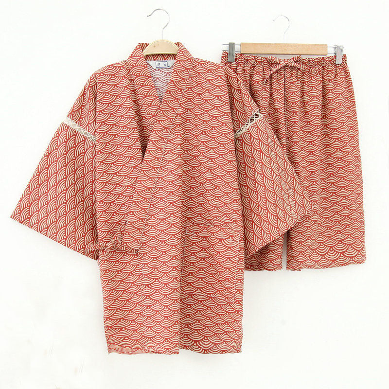 Japanese Wave Pattern Pajamas Set