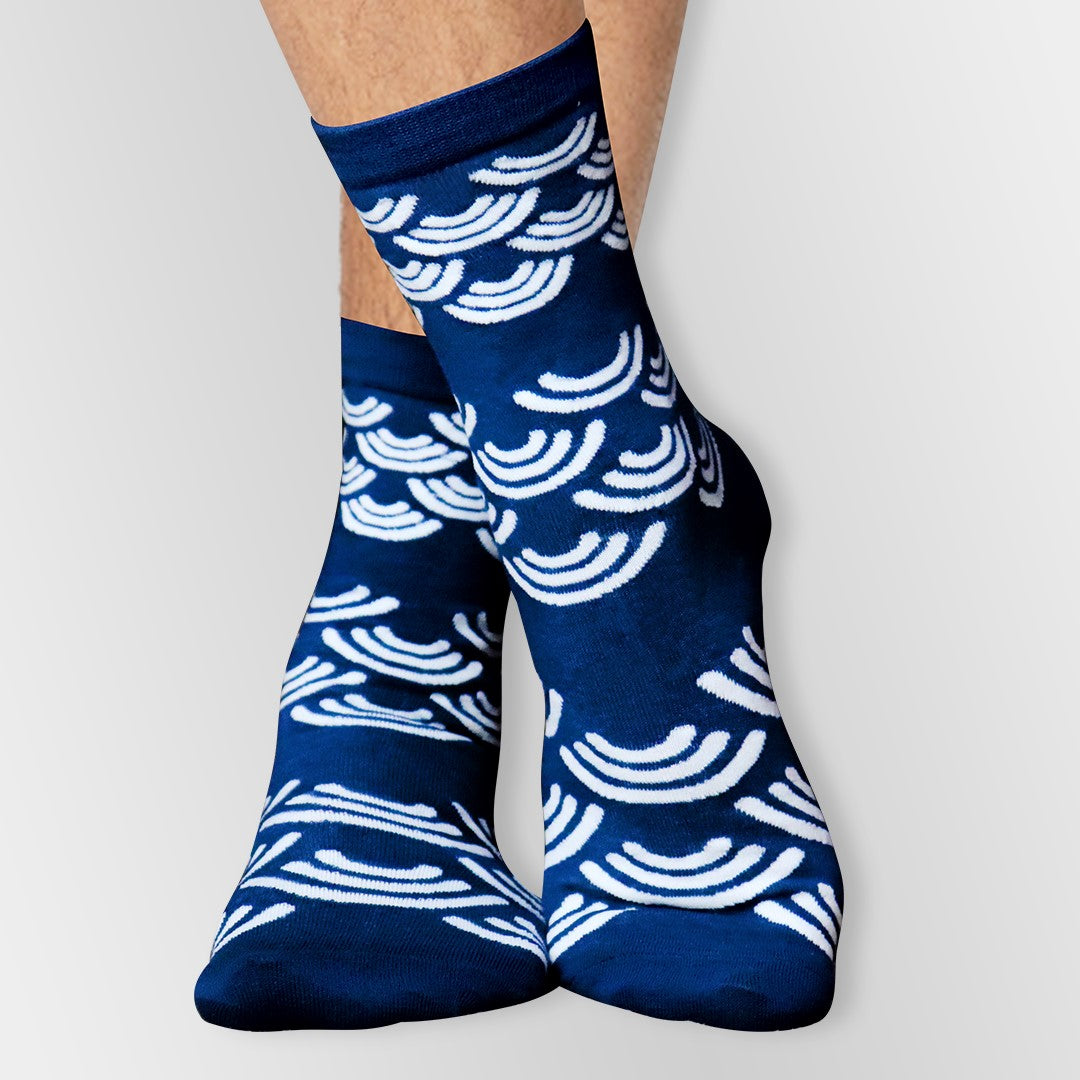 Seigaiha Crew Socks