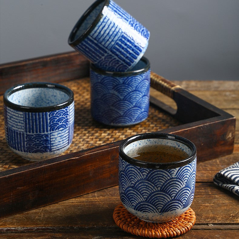 Seigaiha Ceramic Japanese Tea Cup