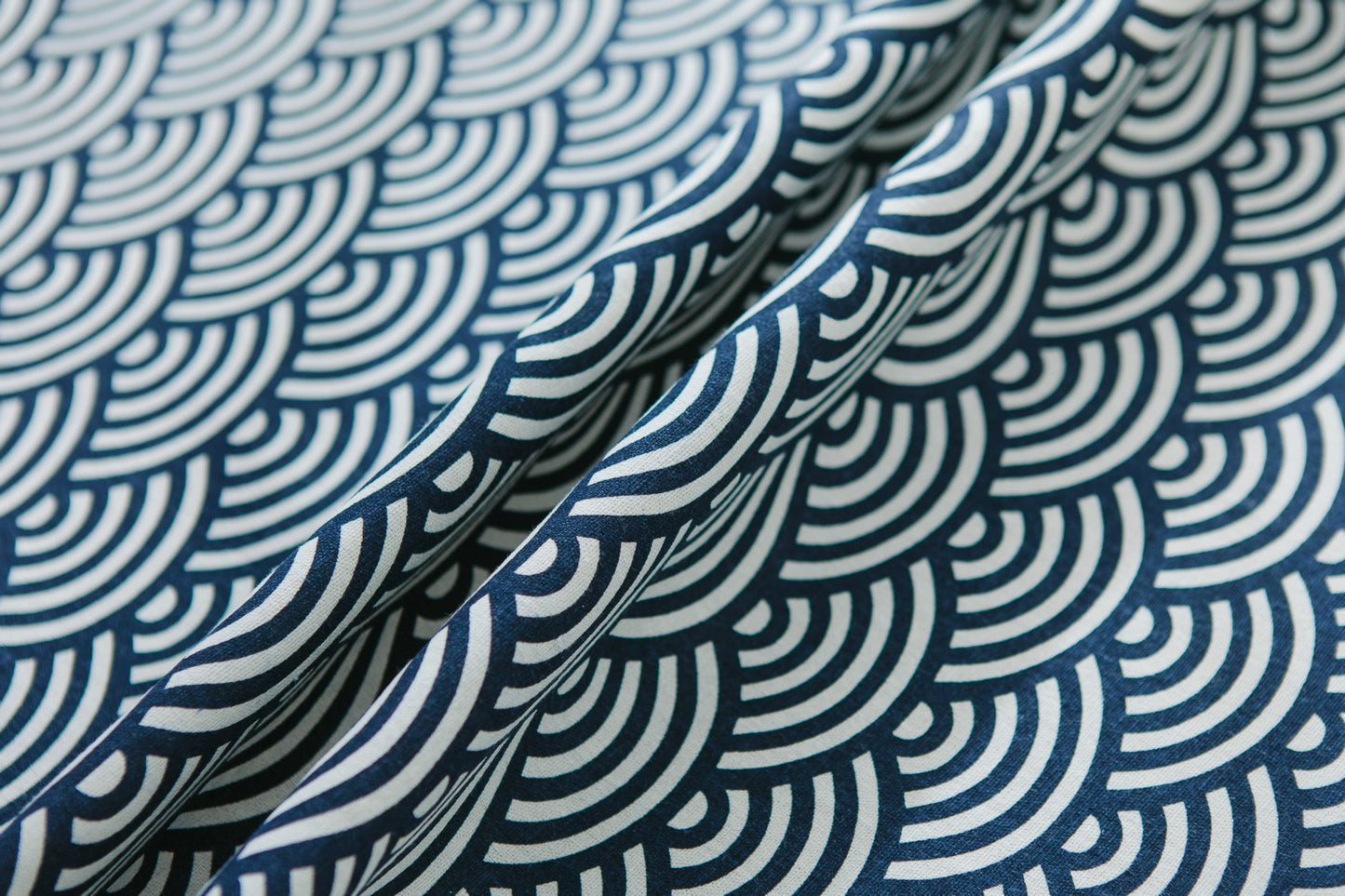 Seigaiha Blue Wave Linen Table Cloth