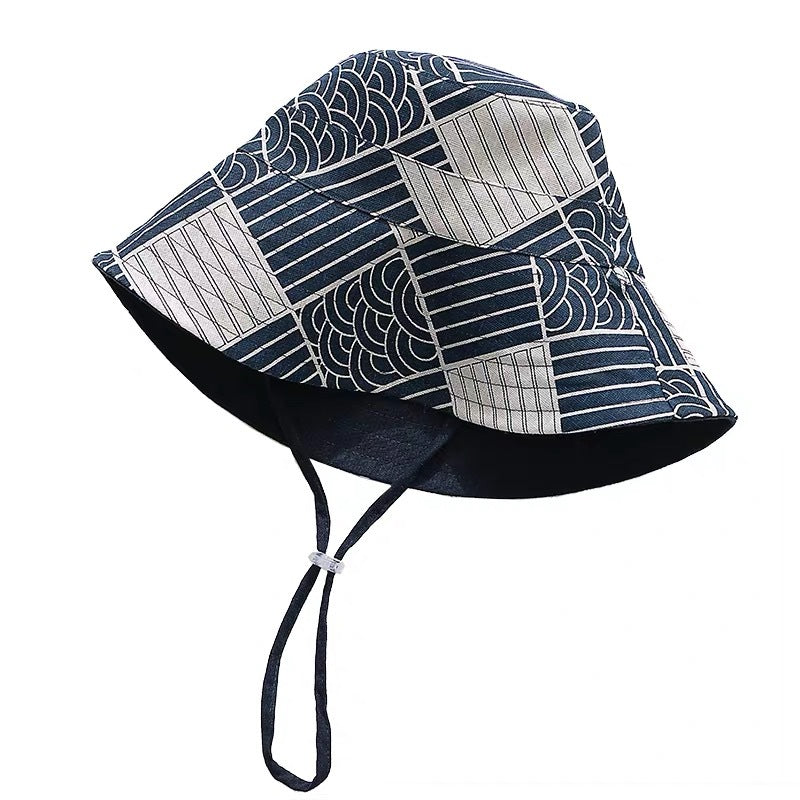 Reversible Striped Seigaiha Bucket Hat