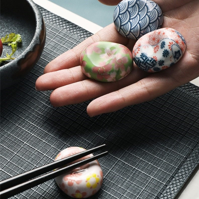 Pebble Shaped Japanese Ceramic Chopstick Rests