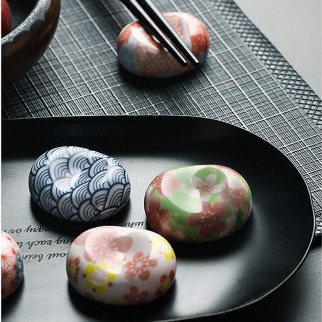 Pebble Shaped Japanese Ceramic Chopstick Rests