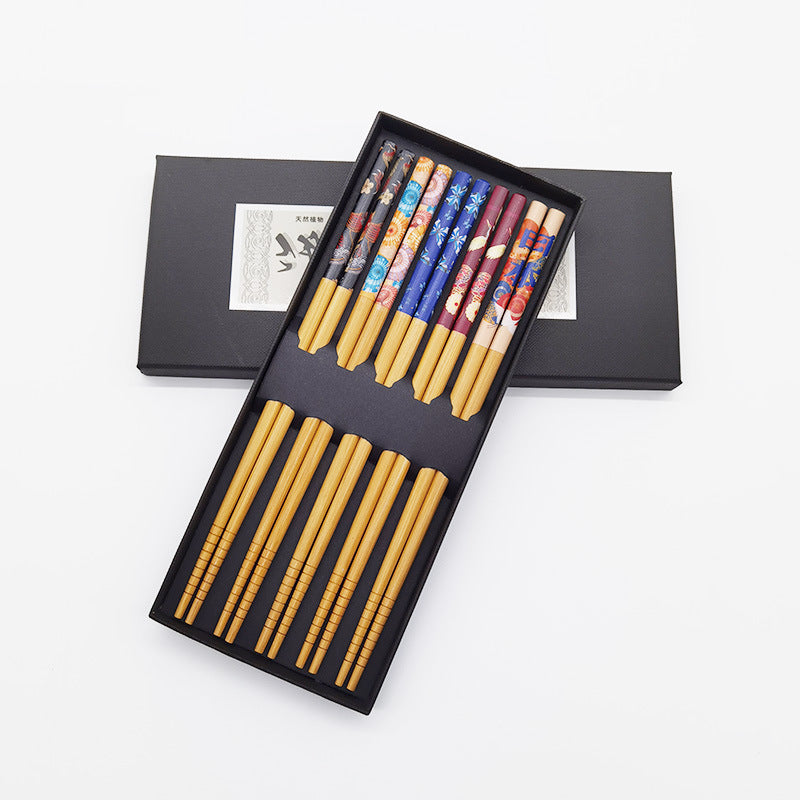 Ukiyoe Bamboo Chopsticks Set