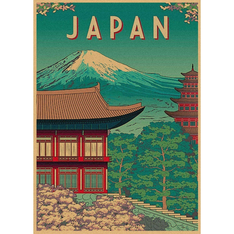 Vintage Travel Japan Poster [The Temple]