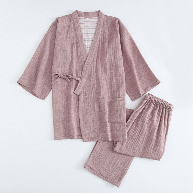 Washed Cotton Japanese Pajamas Set