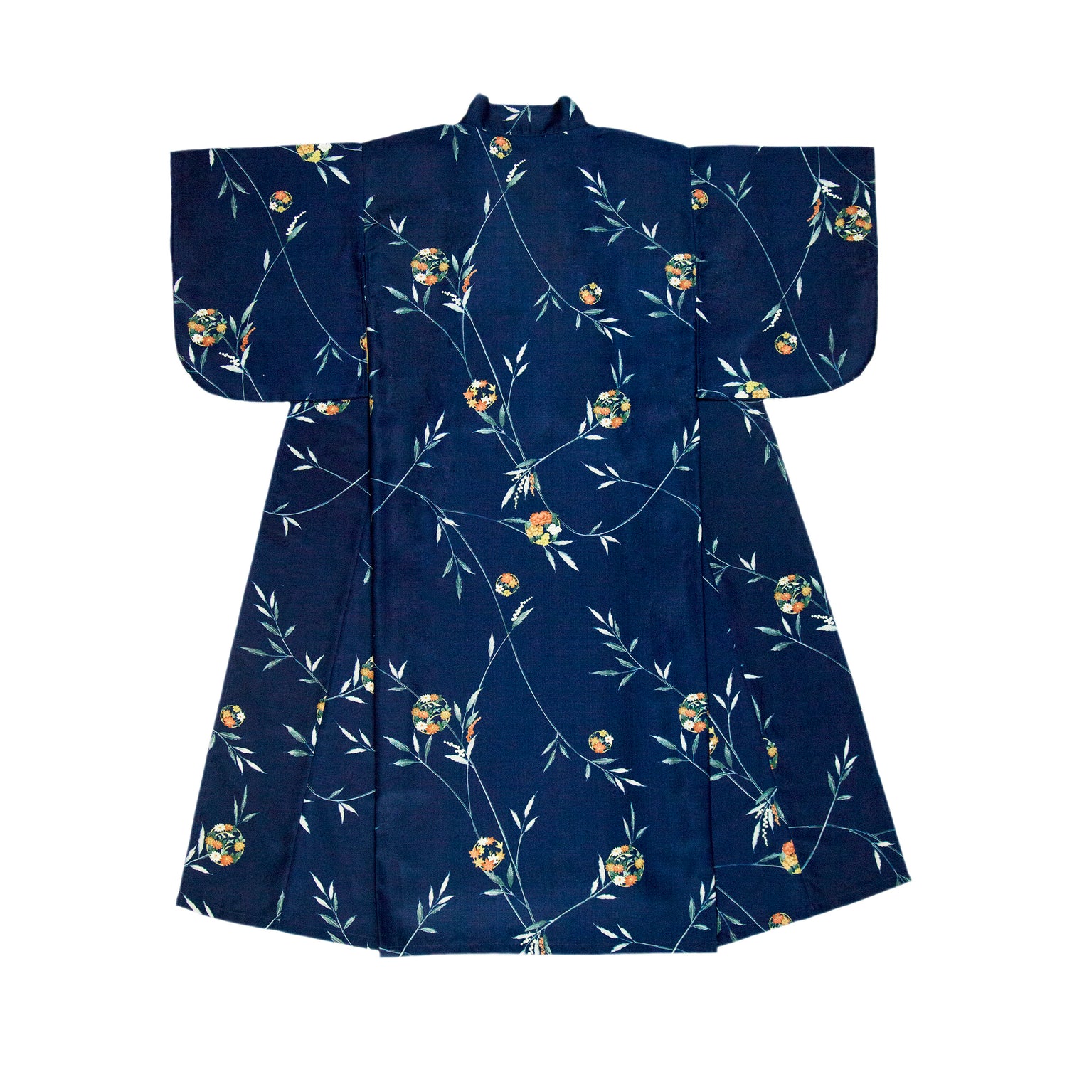 Women Blue Branches Yukata Robe