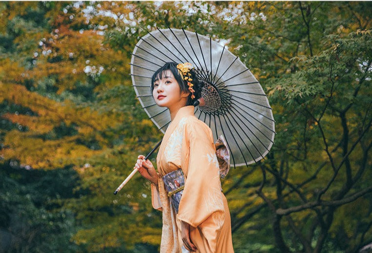 Women Yellow Blossom Yukata Robe